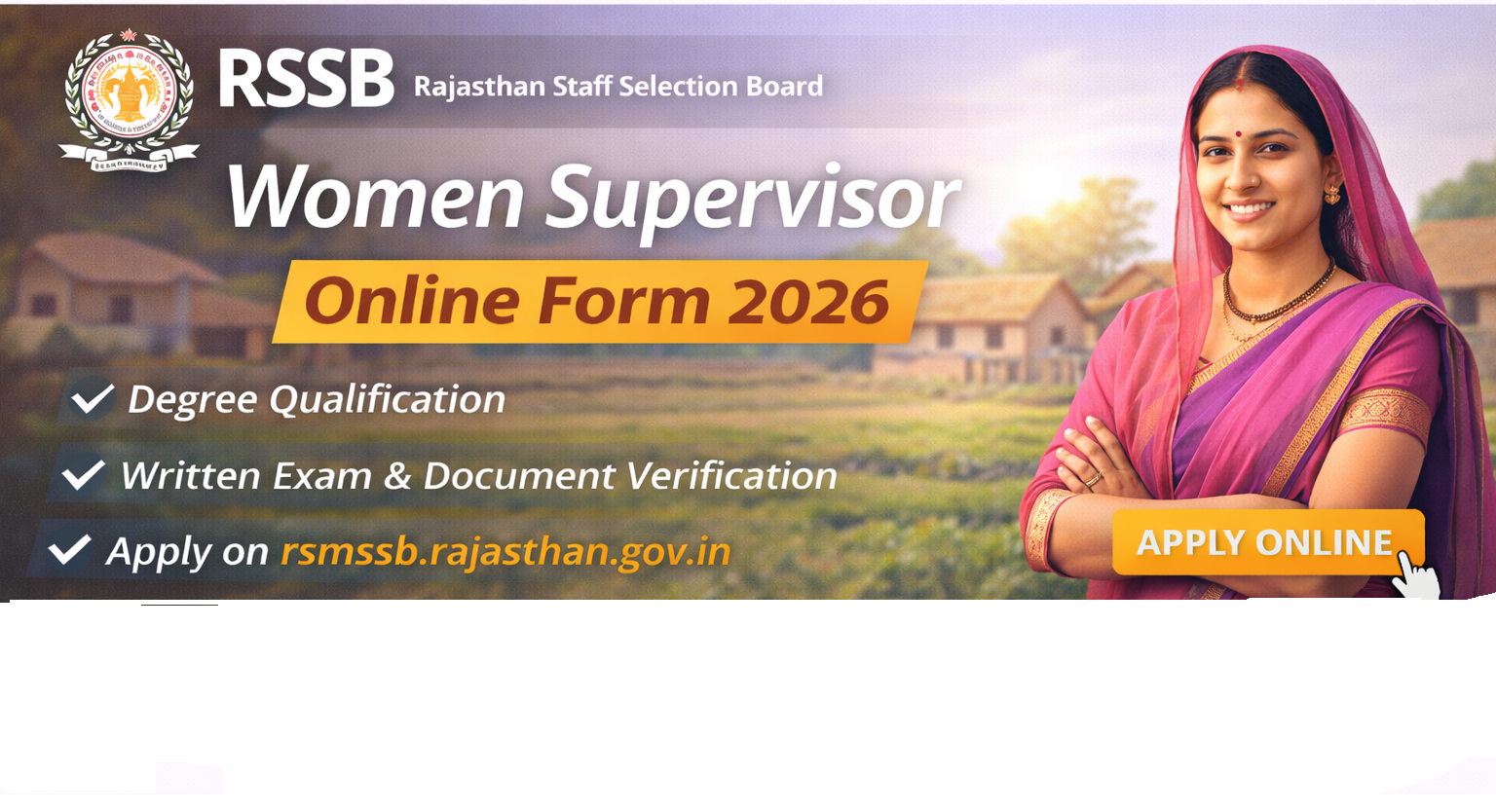  RSSB Women Supervisor Online Form 2026